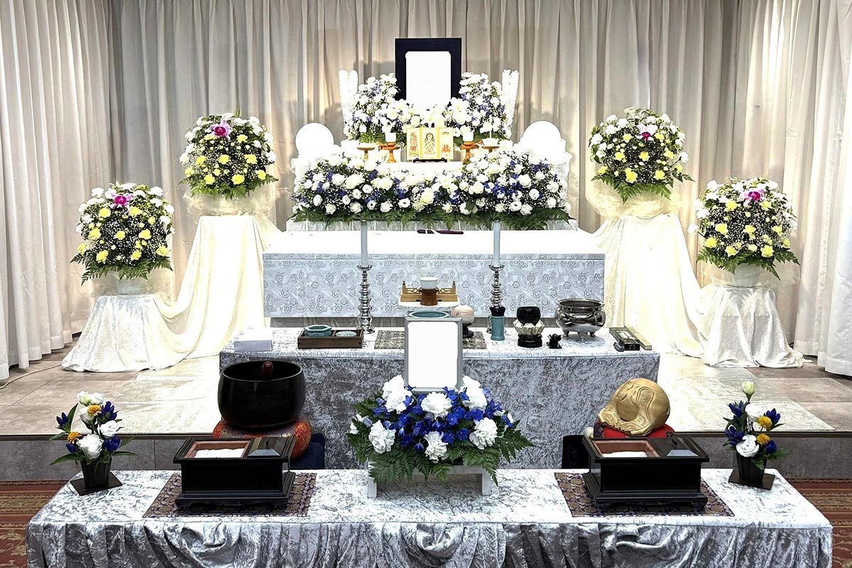 日華斎場での葬儀風景